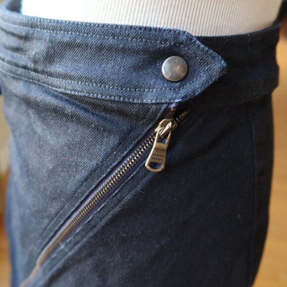 Tomas Maier black denim asymmetrical zipper mini skirt size 2 Italy 100% cotton - Picture 2 of 16